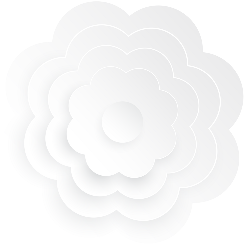 White Flower, Element of floral paper cut. Paper cut of flower shape. Icon of valentine day, gift, ornament, love and spring symbol. Illustration of floral. png