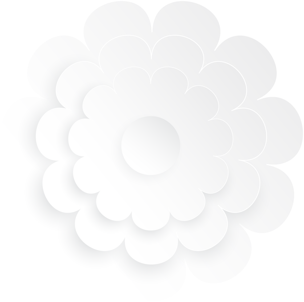 White Flower, Element of floral paper cut. Paper cut of flower shape. Icon of valentine day, gift, ornament, love and spring symbol. Illustration of floral. png