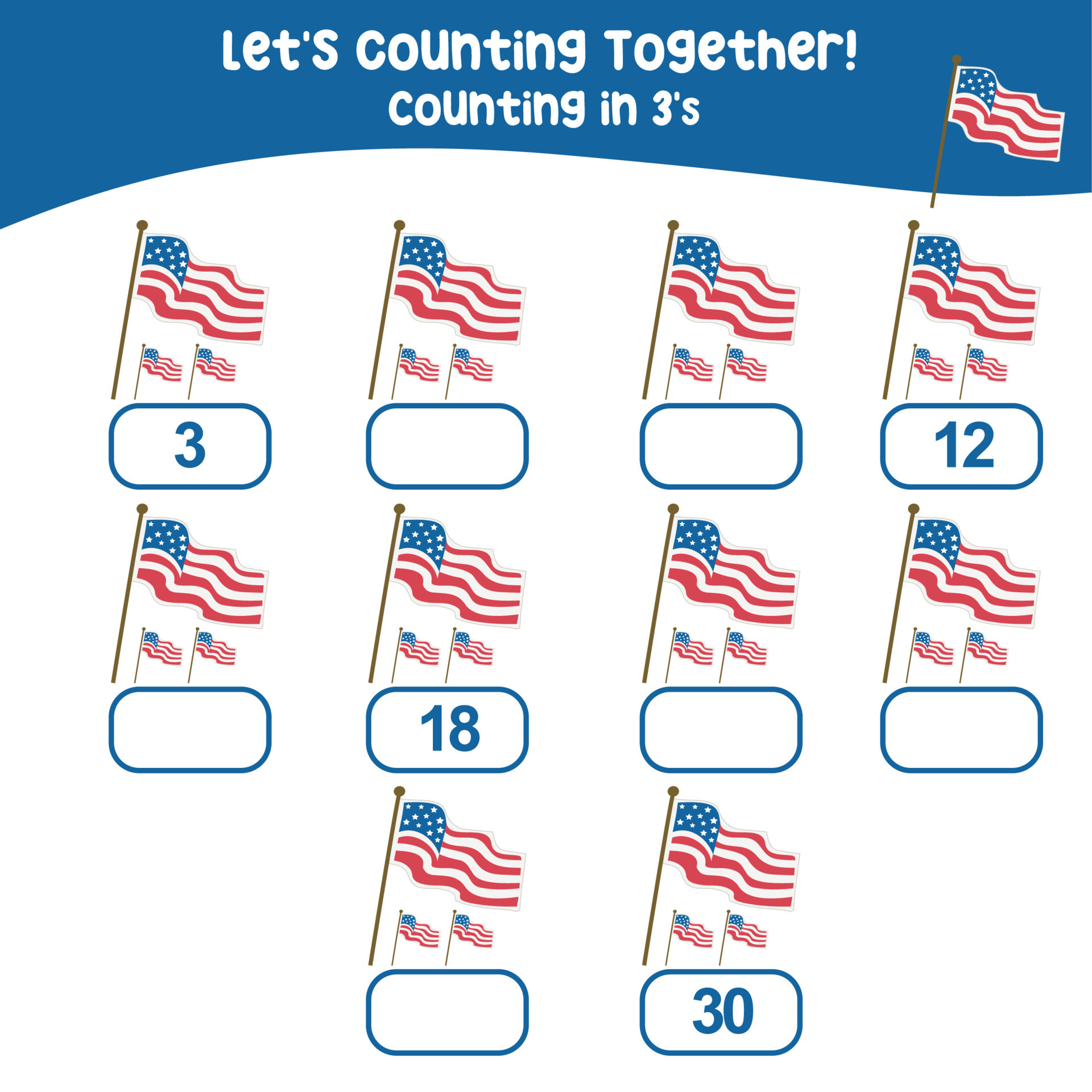 Mathematic counting worksheet. Math activity, count and write the ...