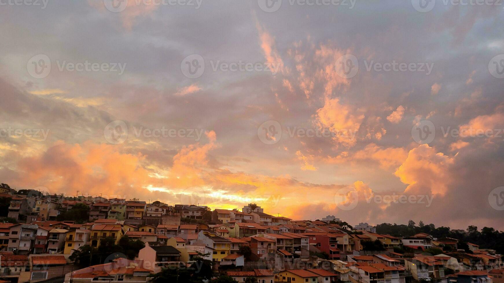 sunset background in late afternoon in brazil photo