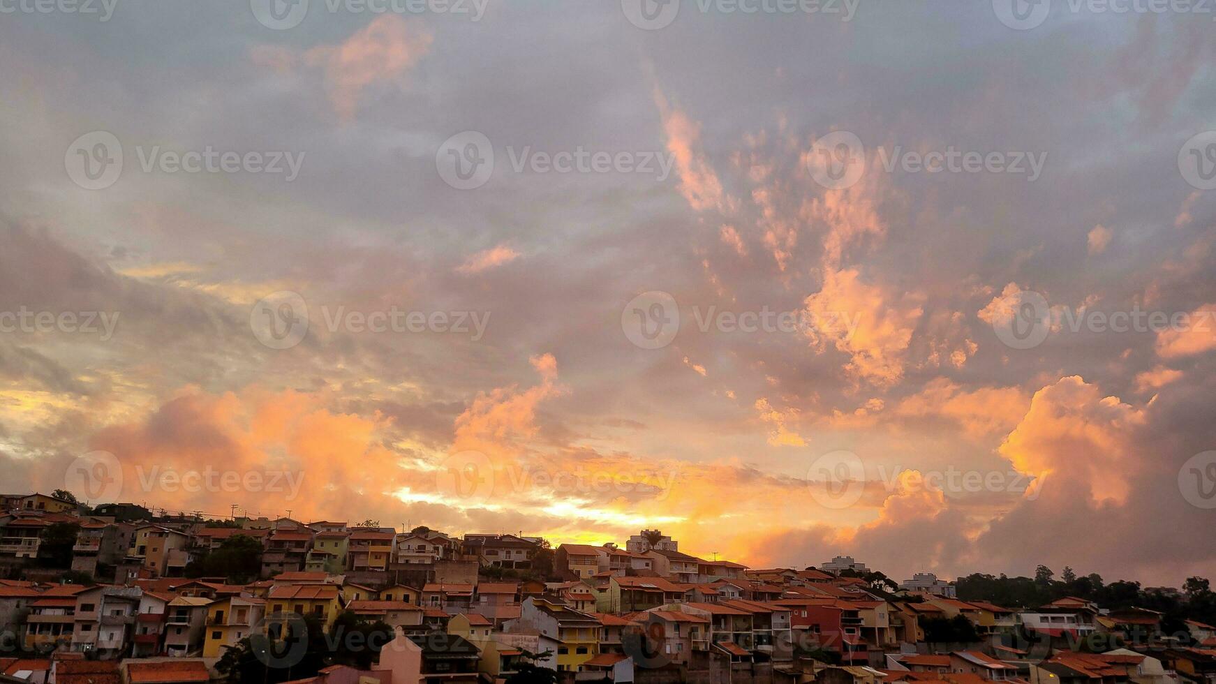 sunset background in late afternoon in brazil photo