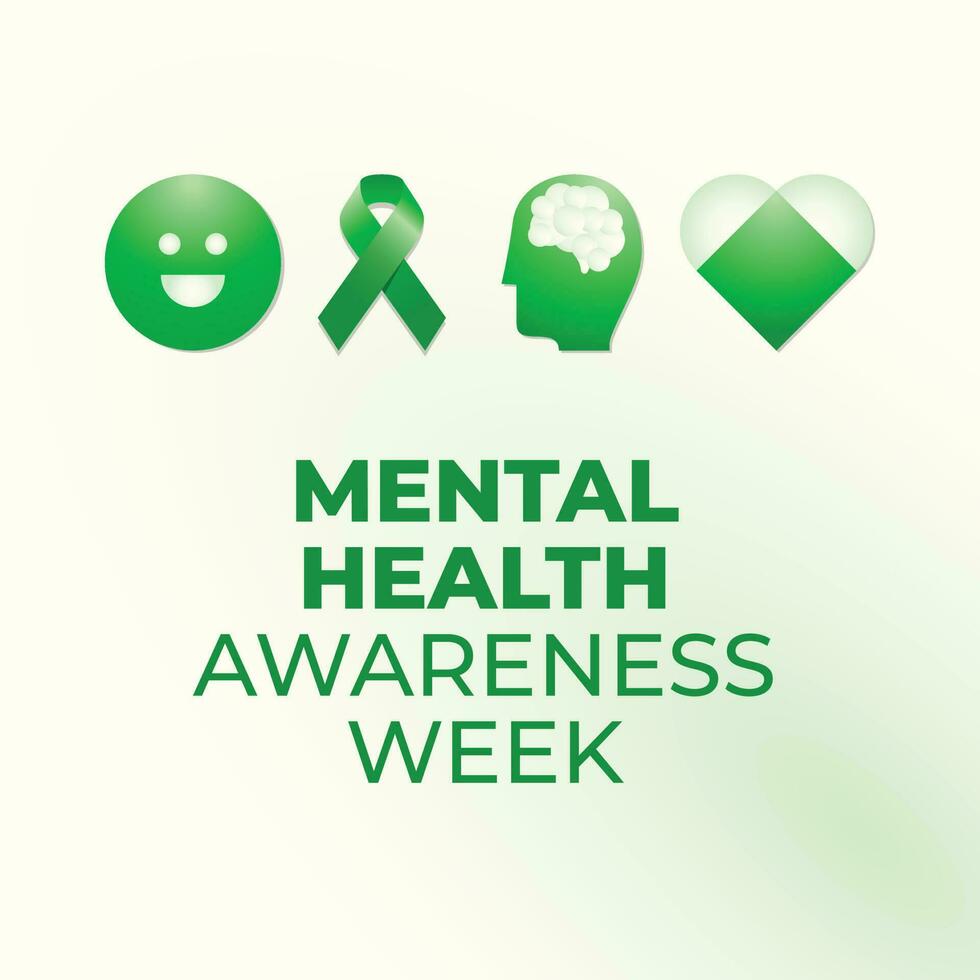 mental health awareness week design template for celebration. mental health awareness ribbon design. flat ribbon design for celebration design. vector