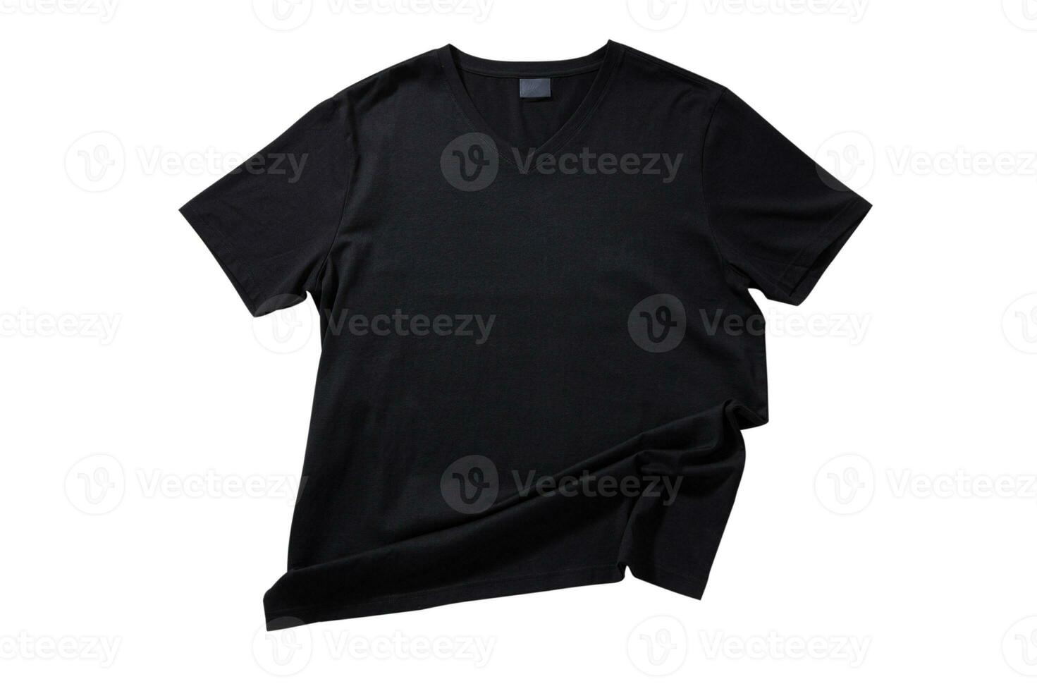 Front views t-shirt isolated on white background. Mockup for design closeup photo