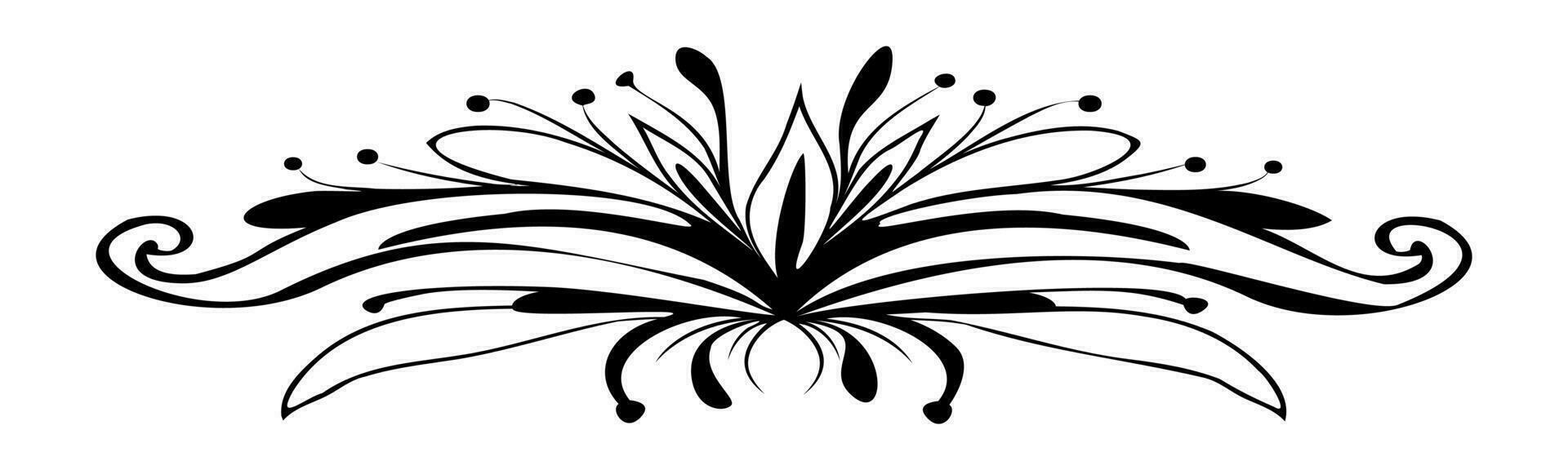 silhouette of a design element in the theme of petals for a frame or postcard decoration vector