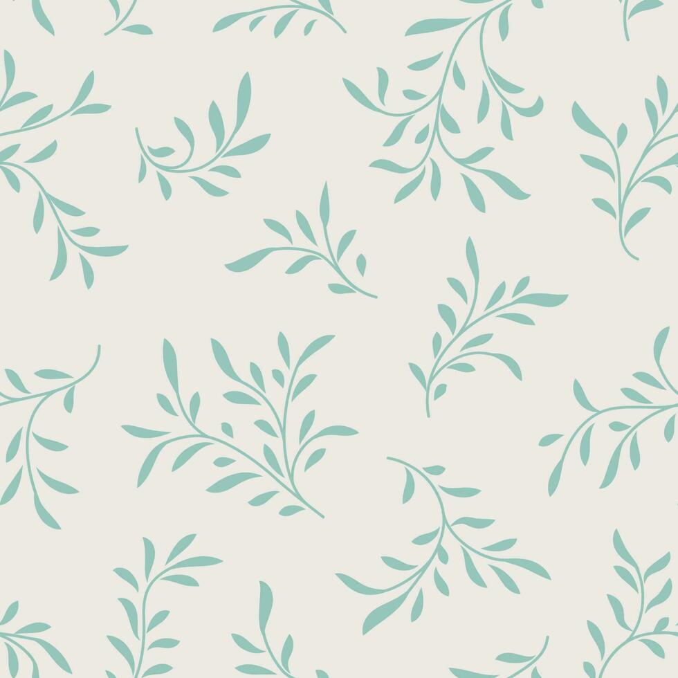 Floral seamless pattern. Branch with leaves ornamental texture. Flourish nature summer garden textured background vector