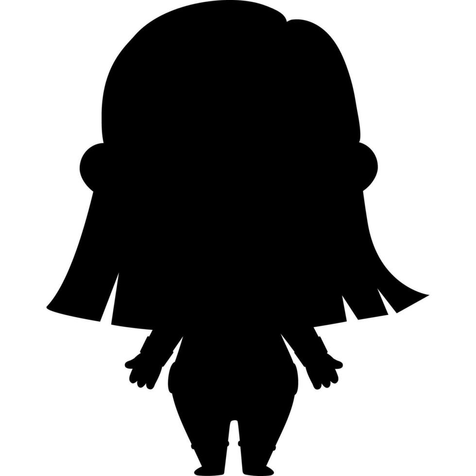 girl silhouette. Vector illustration. Childrens collection