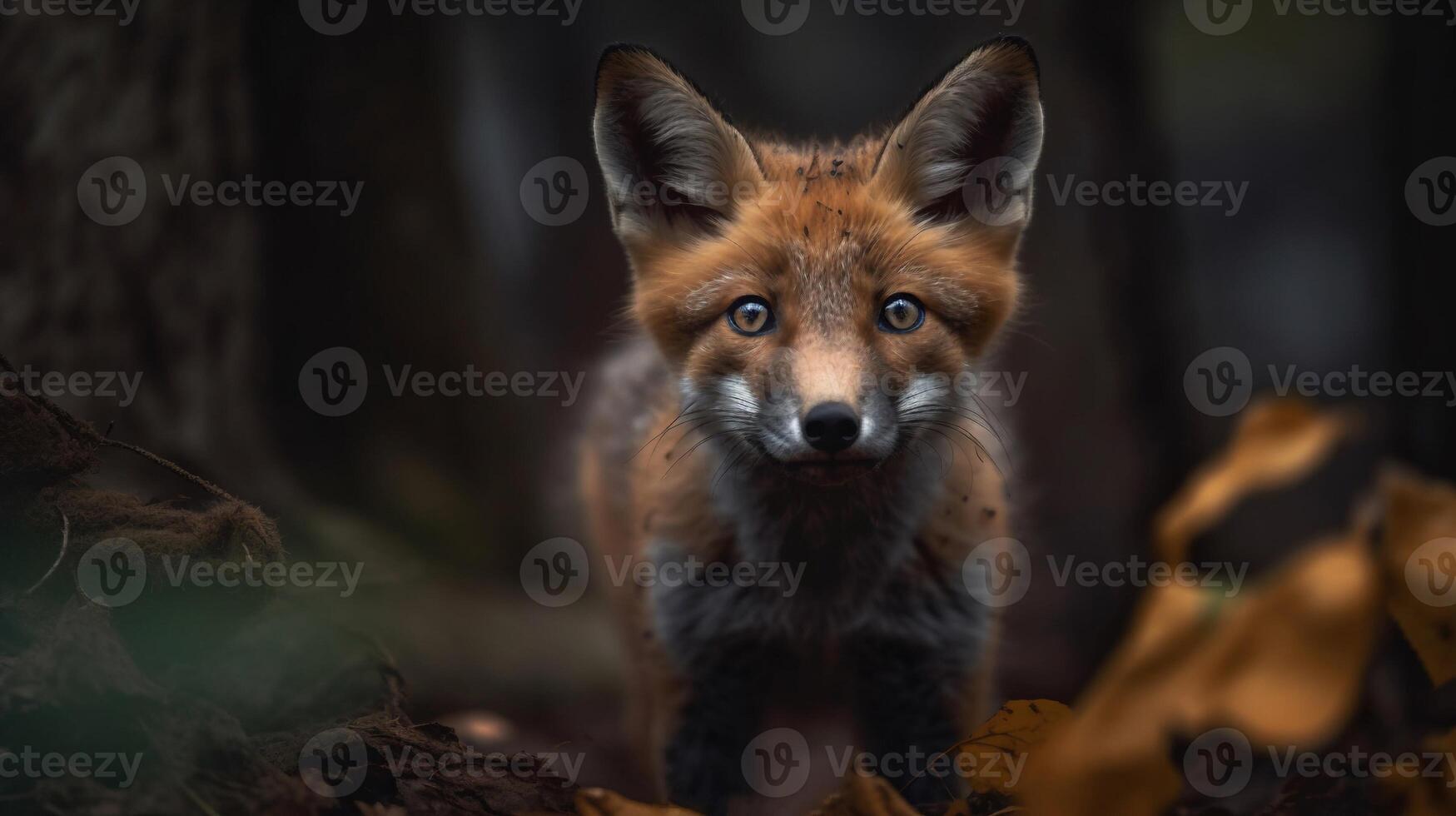 Red fox in the forest AI Generate photo