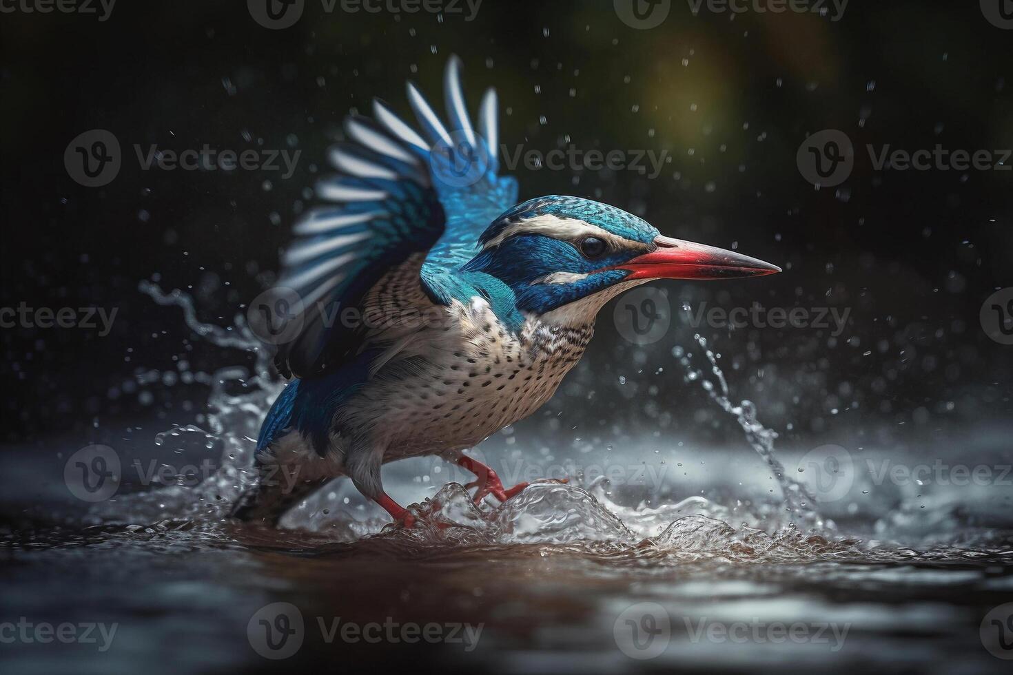 King fisher on the river AI Generate photo