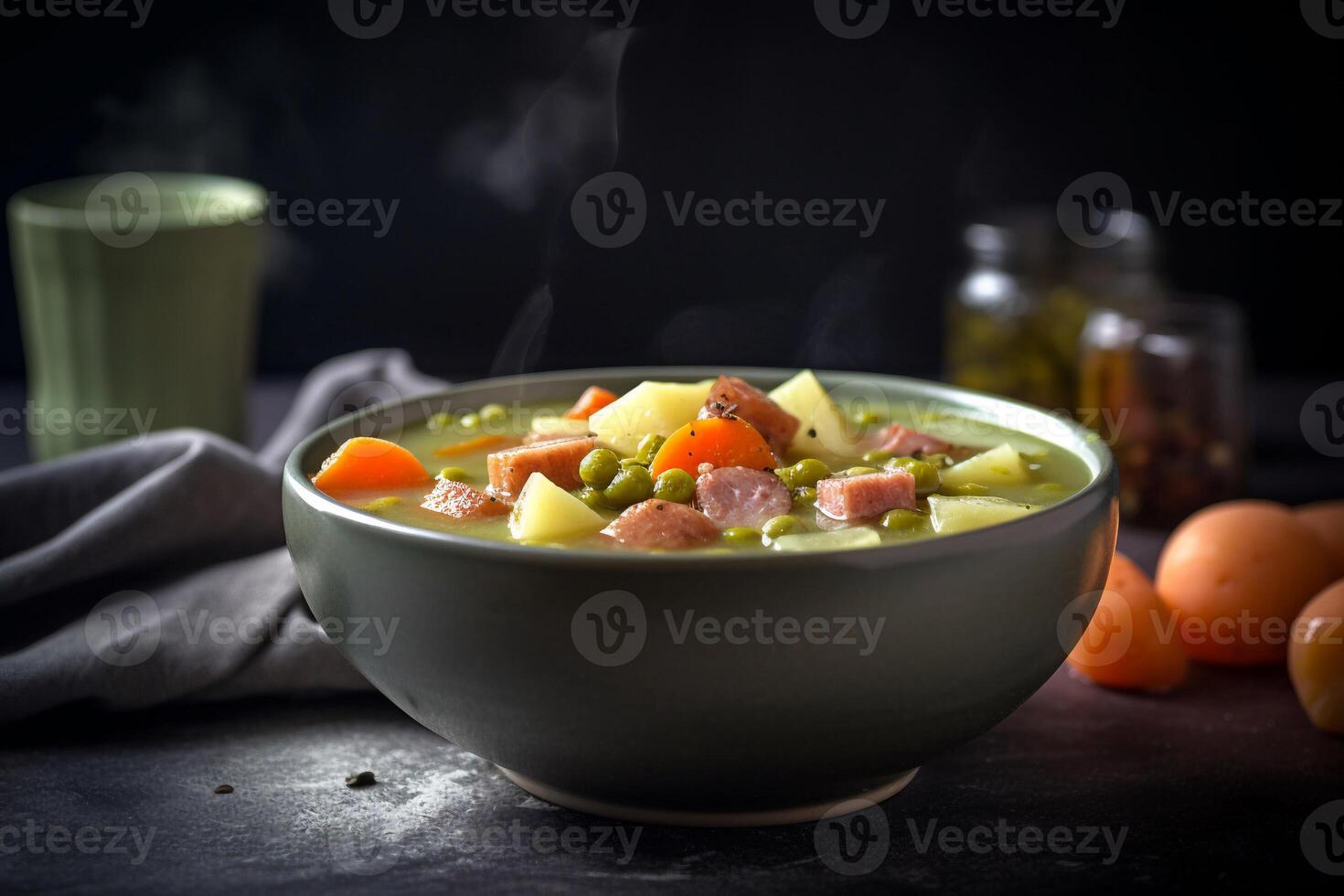 A Bowl of soup AI Generate photo