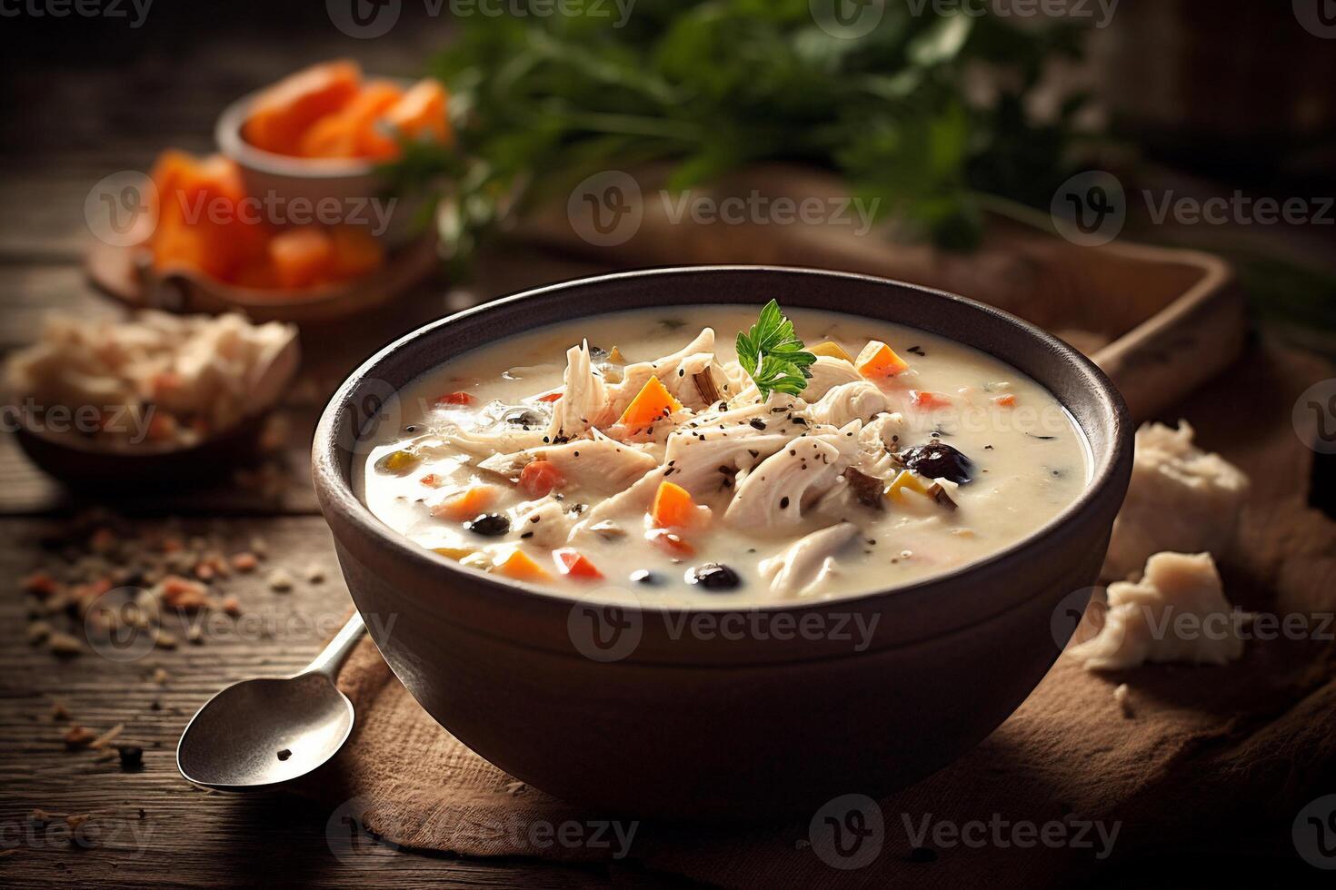 A Bowl of soup AI Generate photo