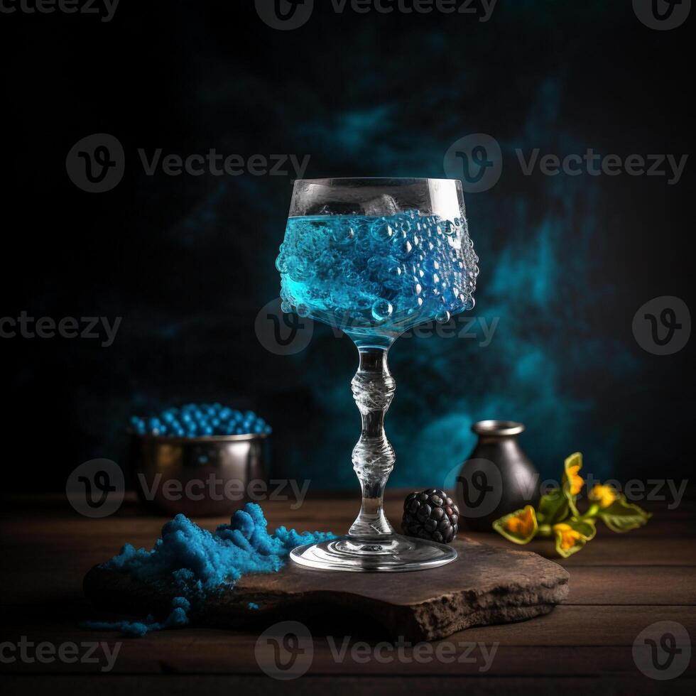 A Glass of Cocktail on table AI Generate photo