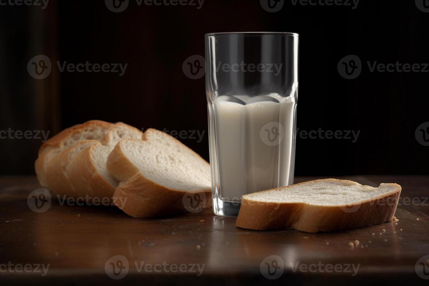 A glass of milk on the table AI Generate photo
