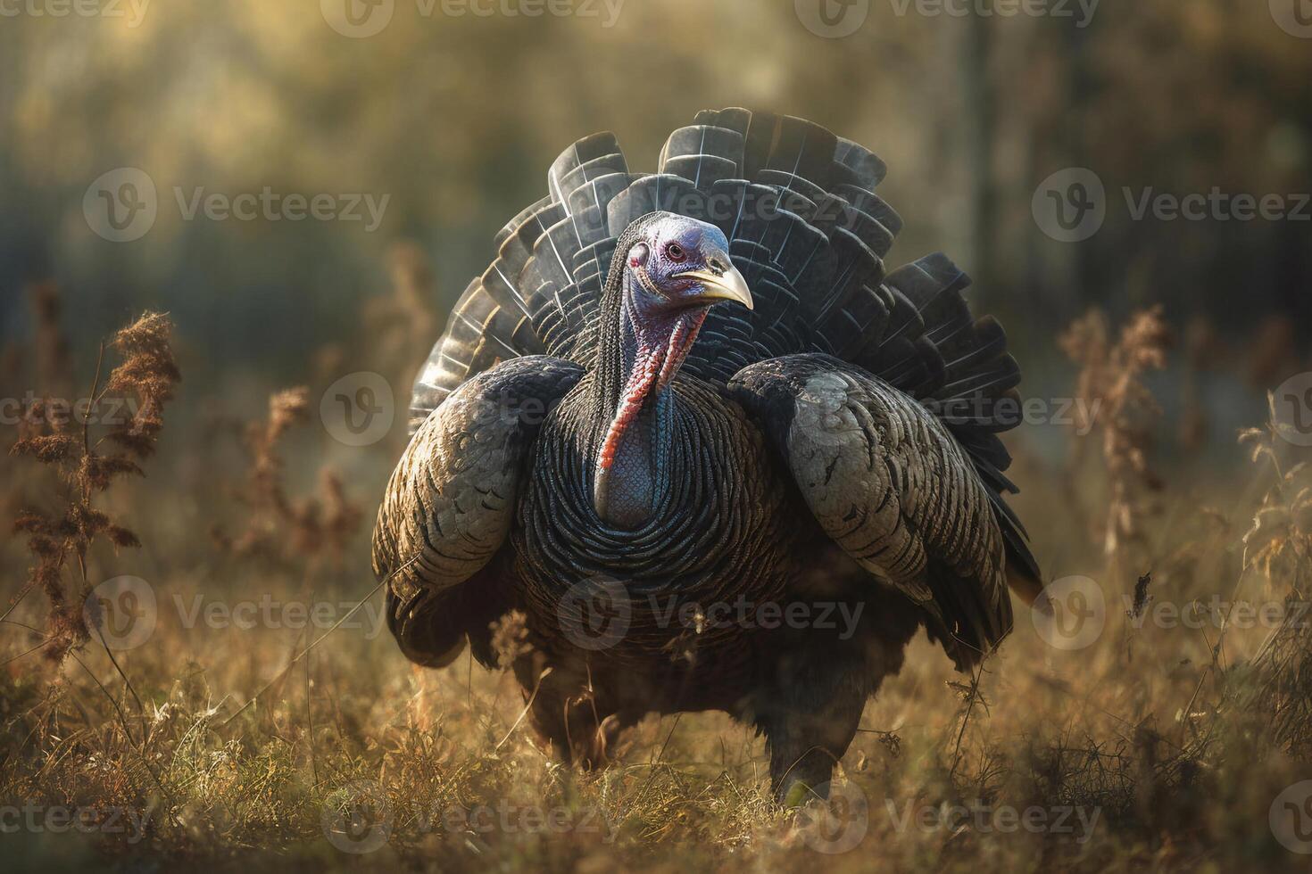 Turkey on the grass AI Generate photo