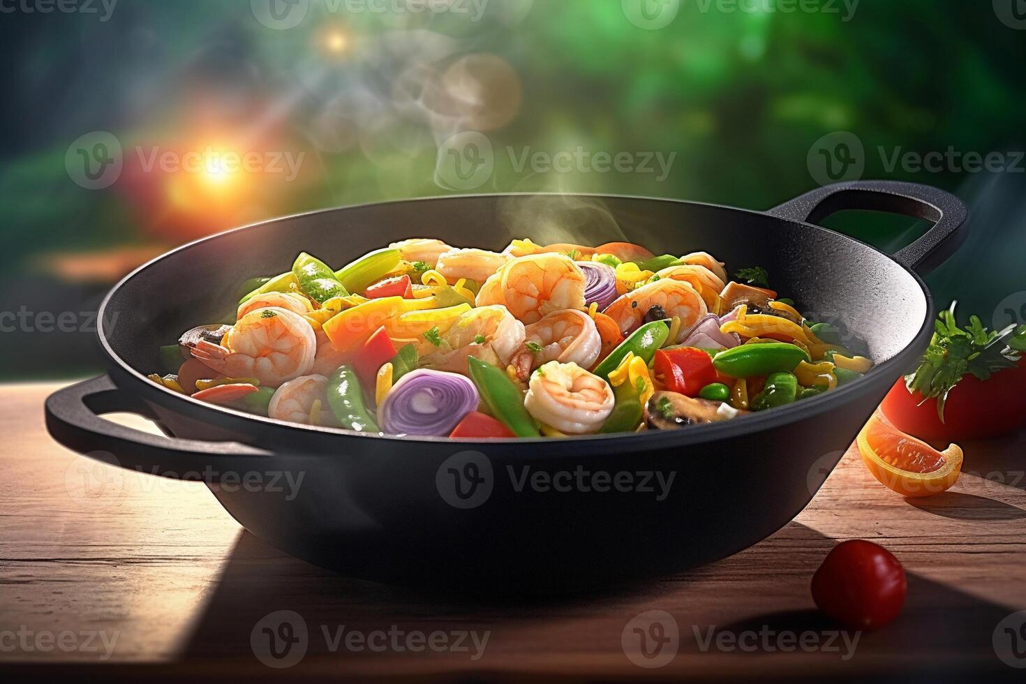 A bowl seafood AI Generate photo