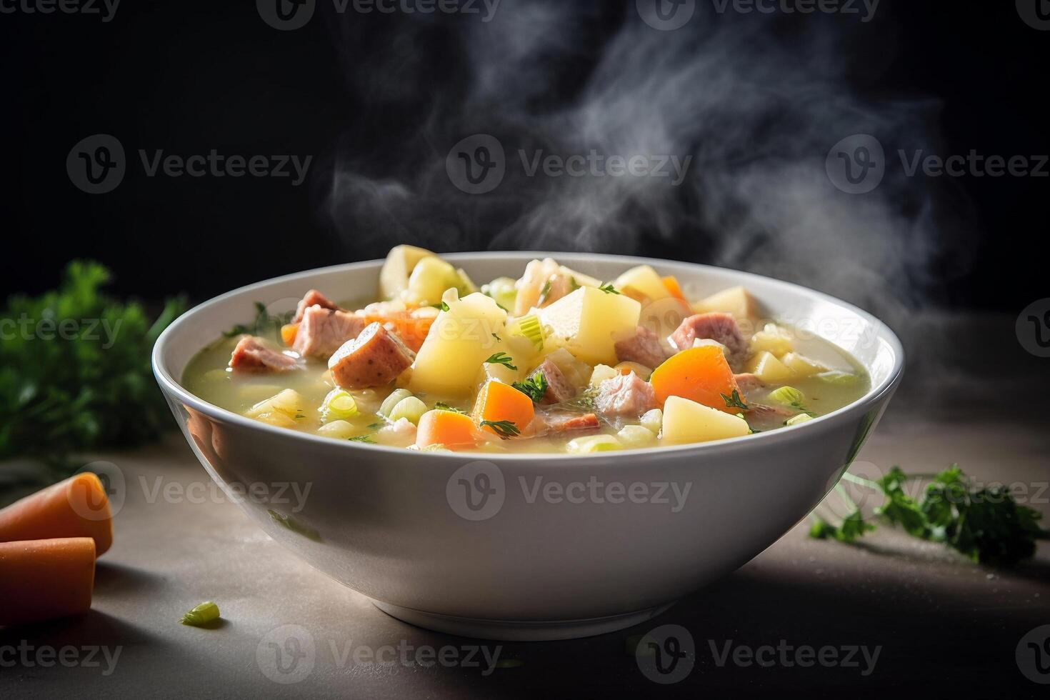 A Bowl of soup AI Generate photo