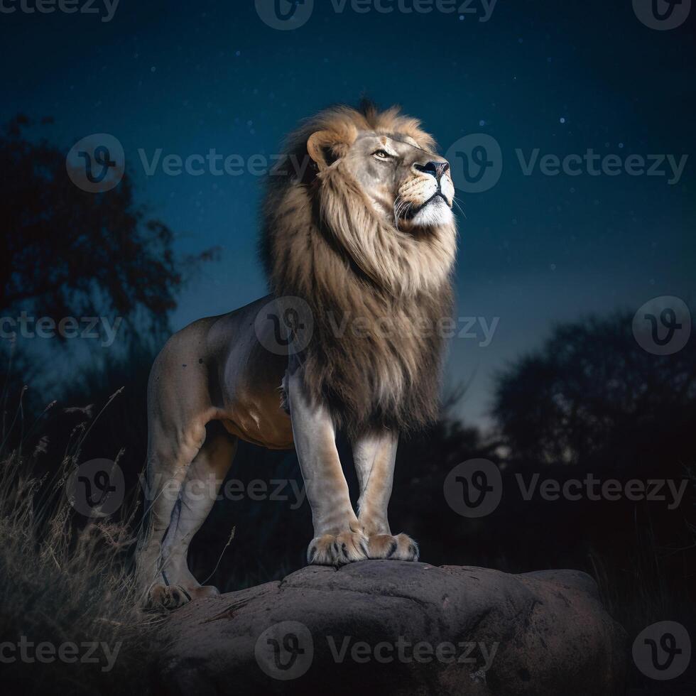 Portrait lion on the forest photo
