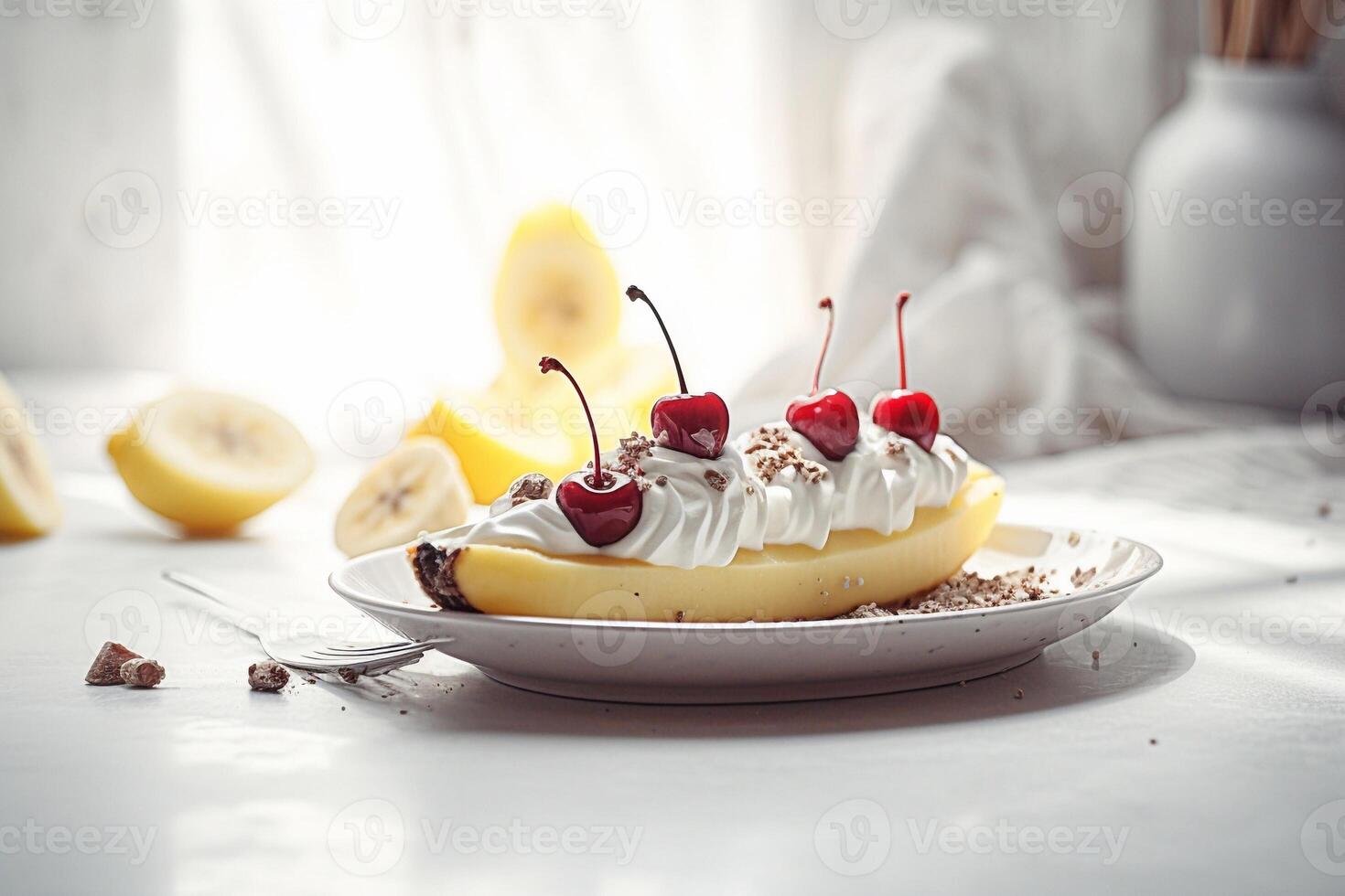 Banana Split on the table photo