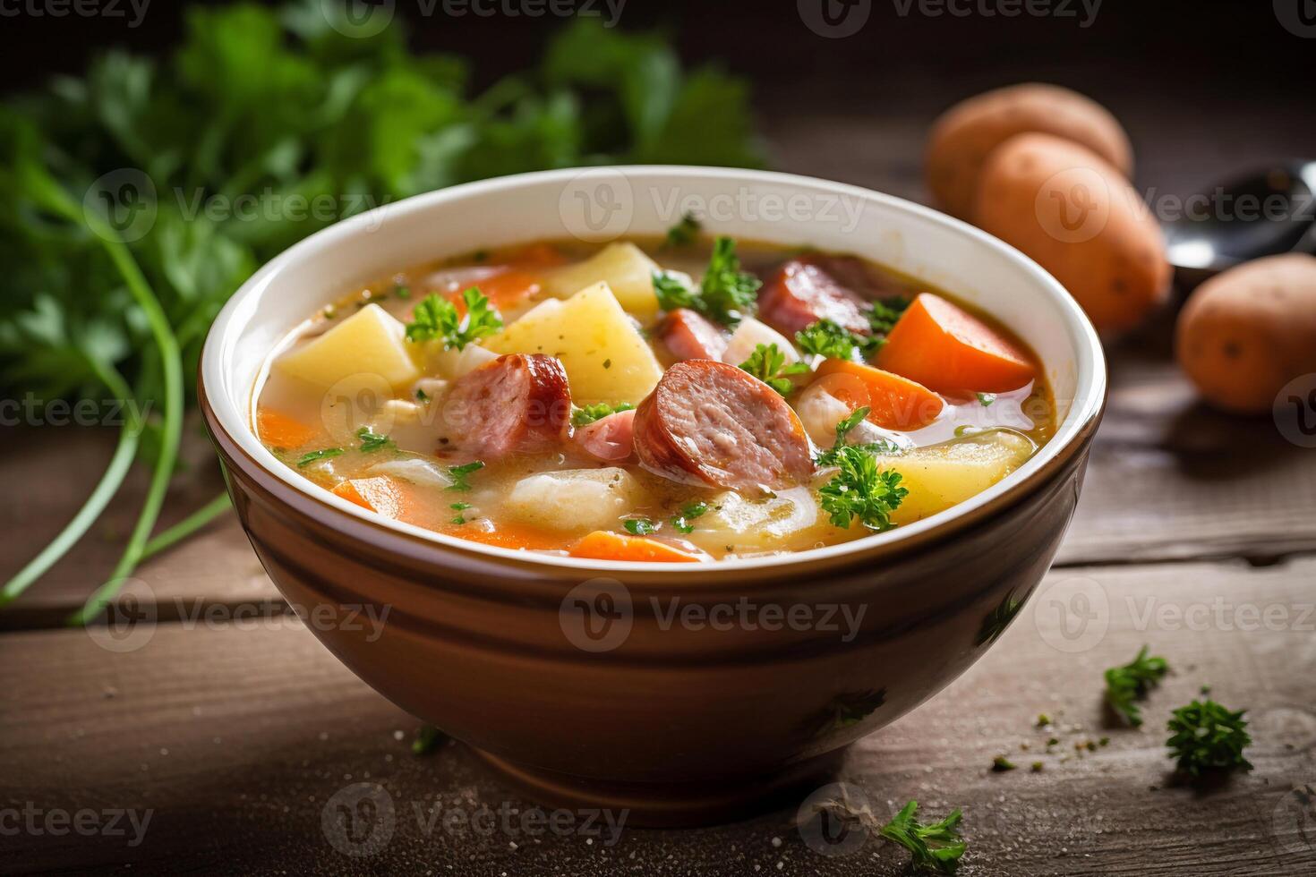 A Bowl of soup AI Generate photo
