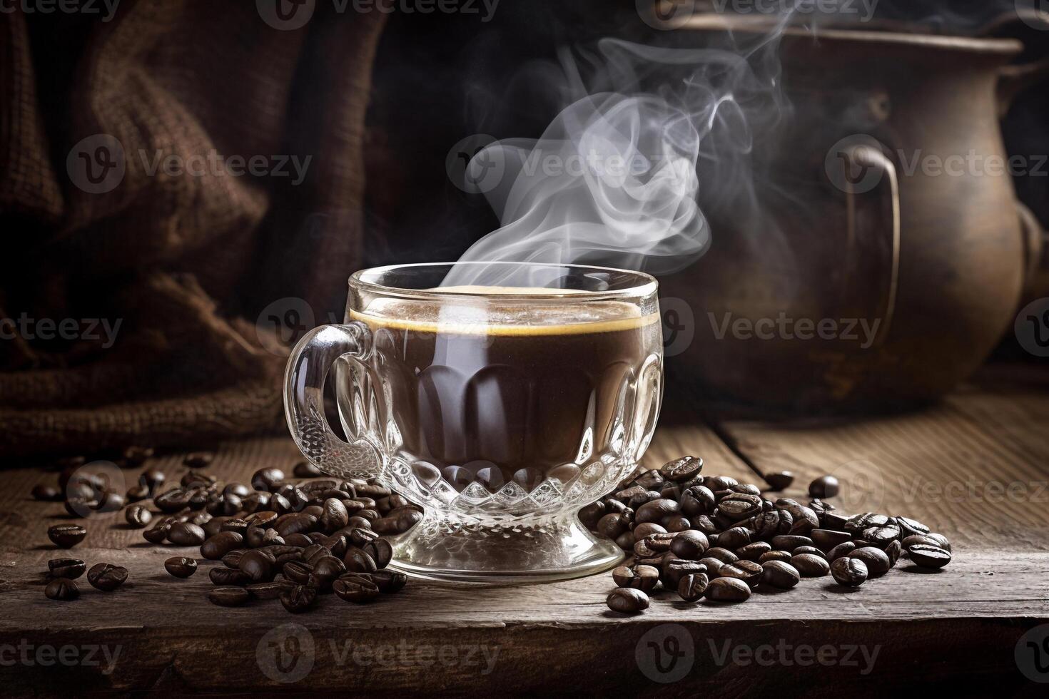 A cup of coffee on the table AI Generate photo