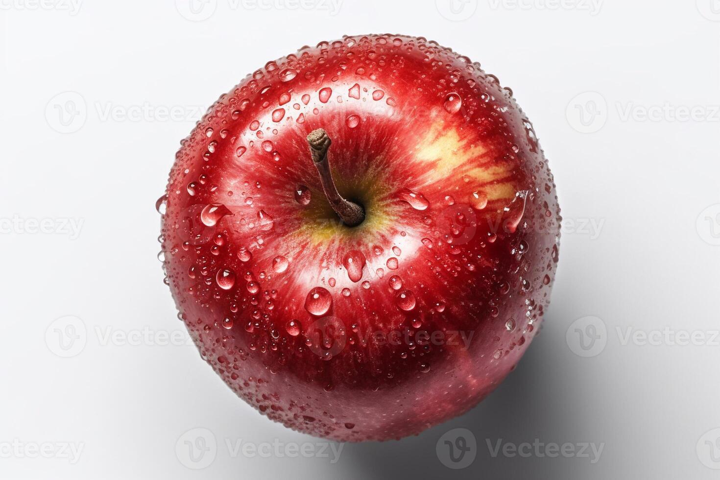 Apple with water drops isolated on white ai generate photo