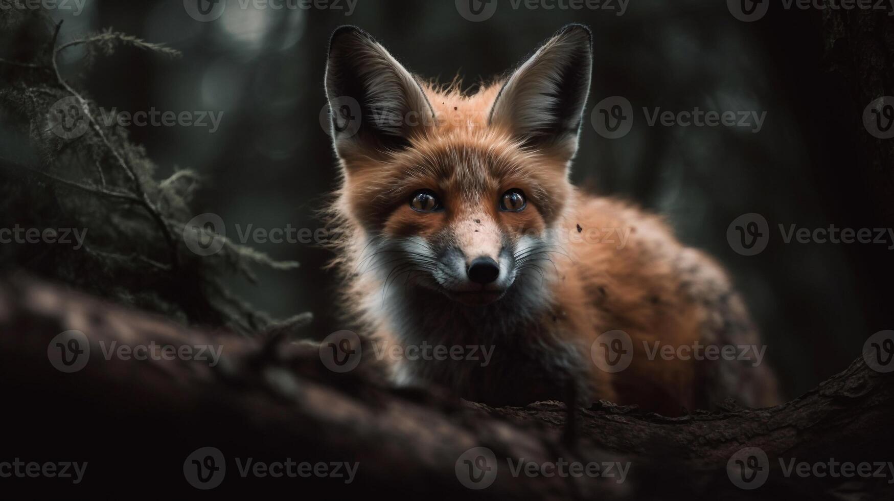 Red fox in the forest AI Generate photo