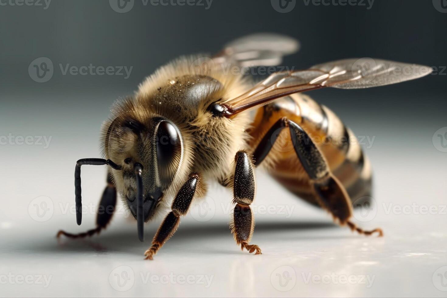 Portrait macro bee AI Generate photo
