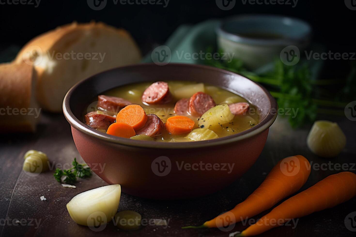 A Bowl of soup AI Generate photo