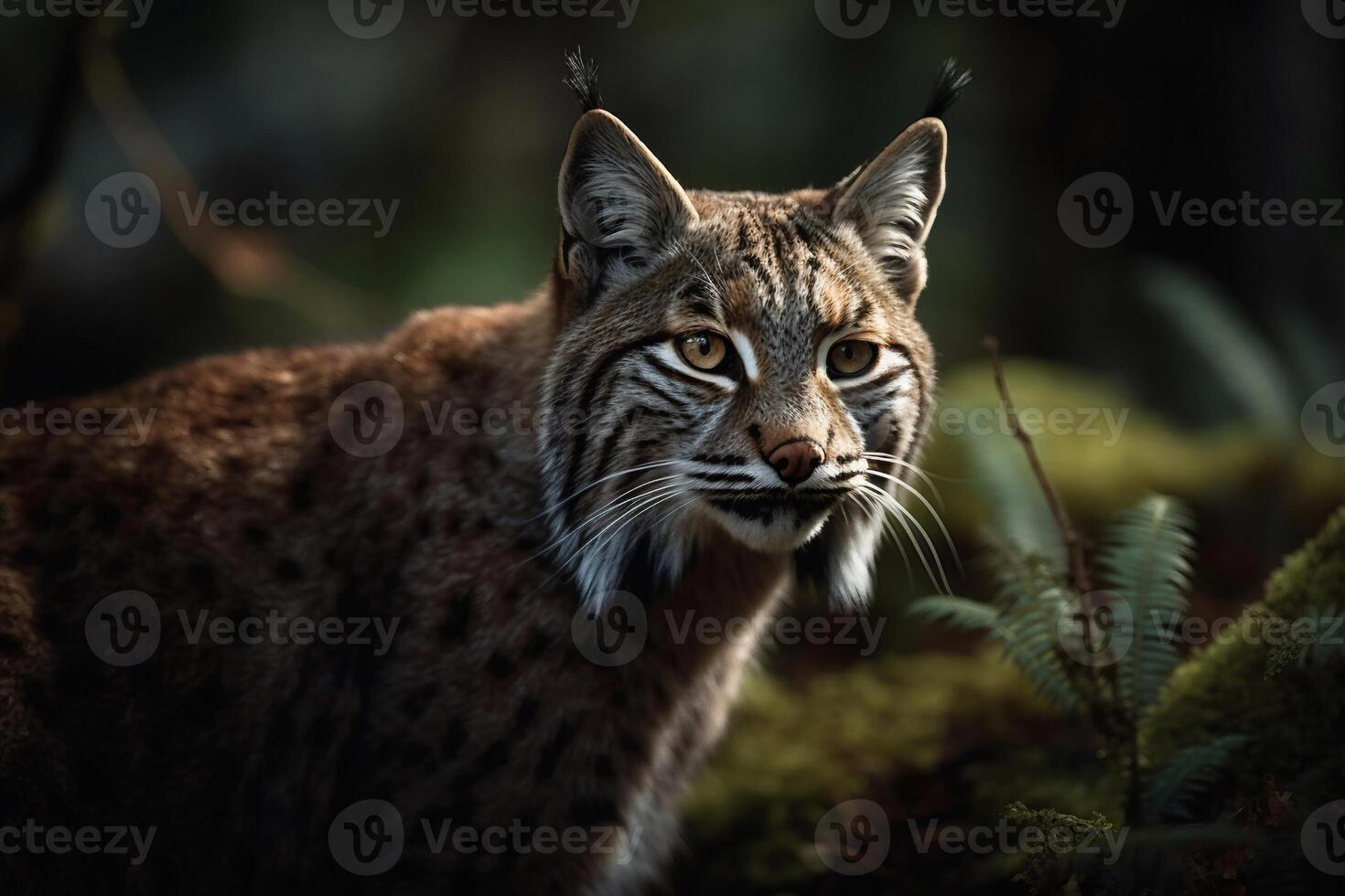 Lynx on the forest AI Generate photo