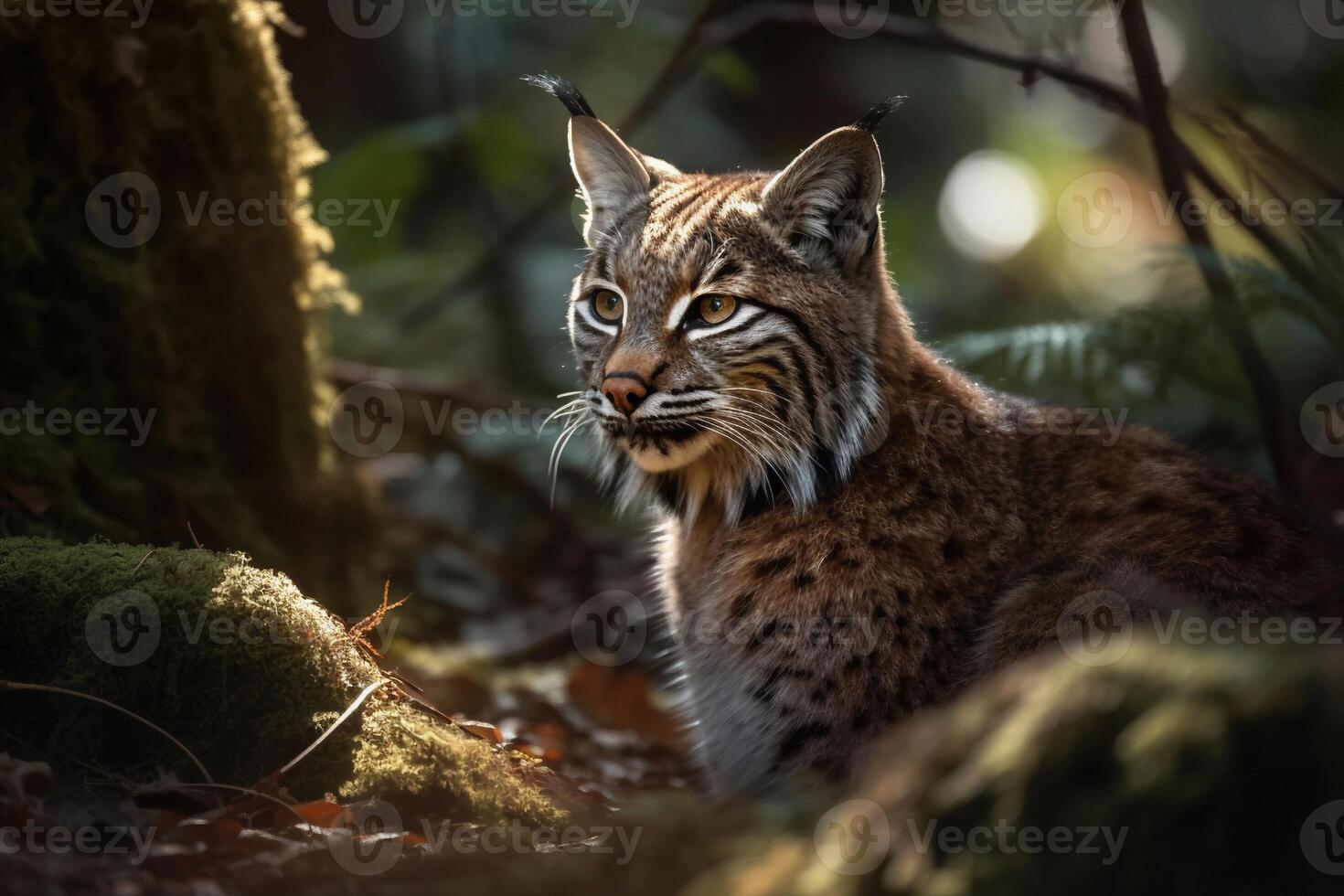 Lynx on the forest AI Generate photo