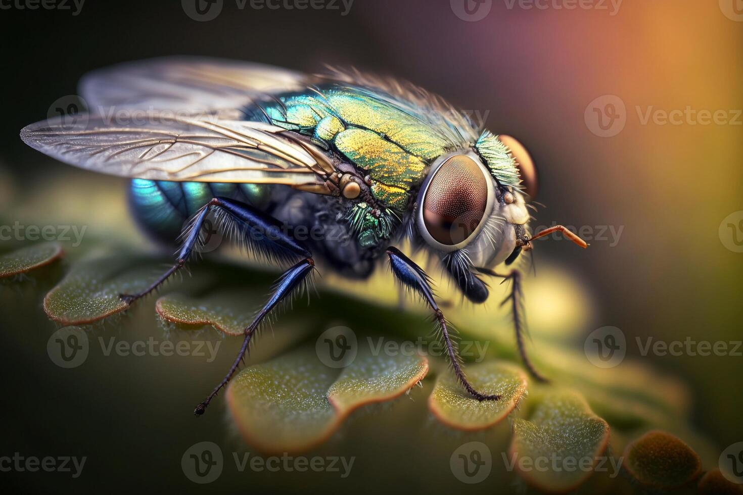 Portrait macro fly AI Generate photo