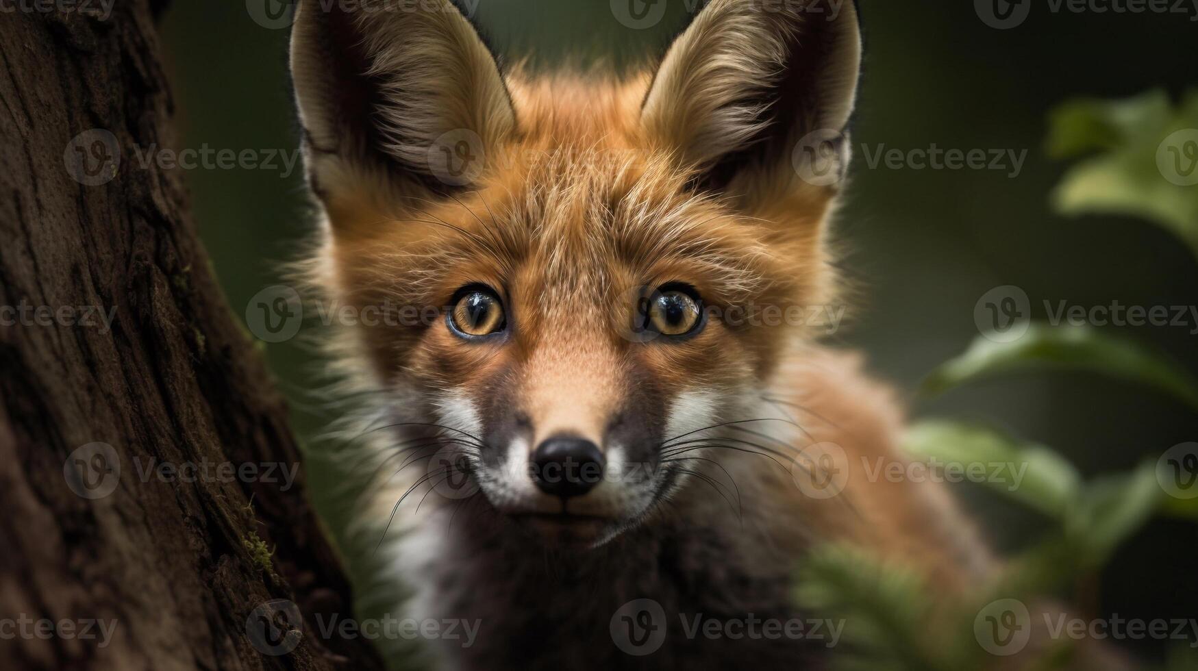 Red fox in the forest AI Generate photo
