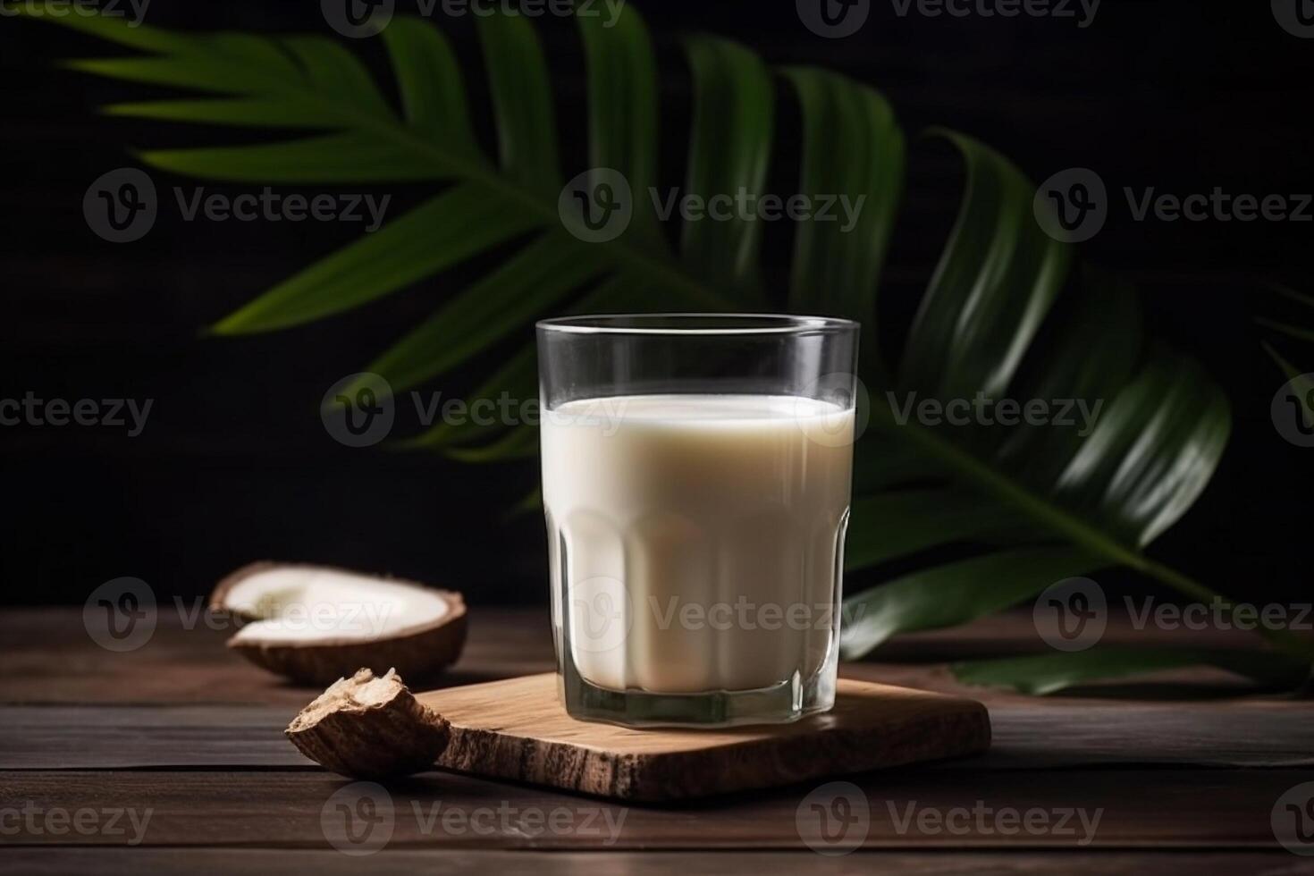 A glass of milk on the table AI Generate photo