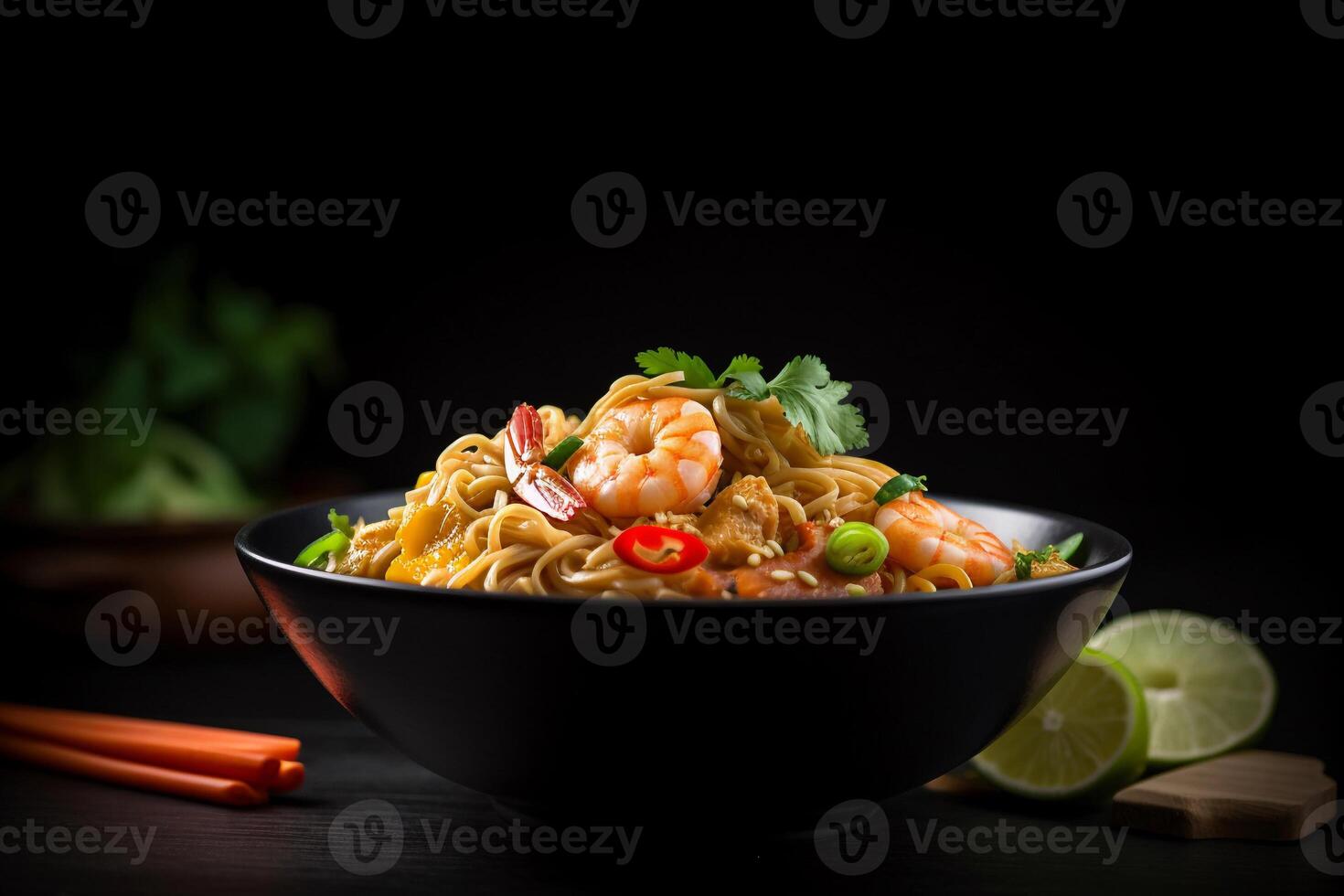 noodle with asian food ai generate photo