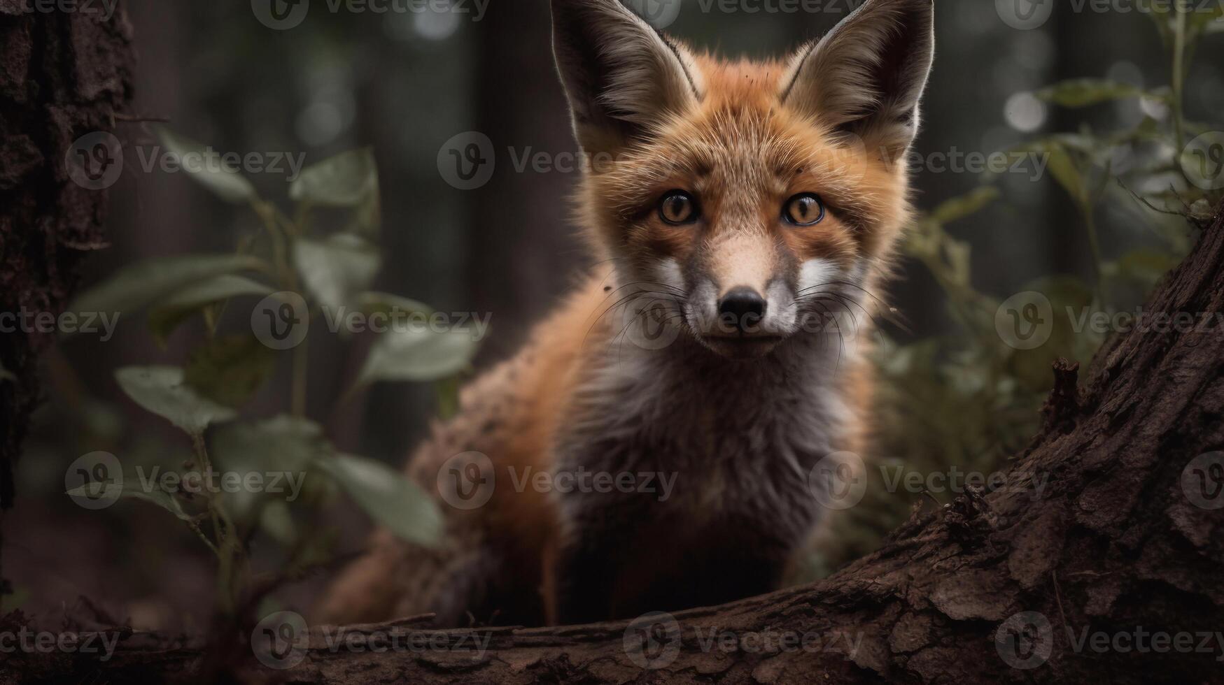 Red fox in the forest AI Generate photo