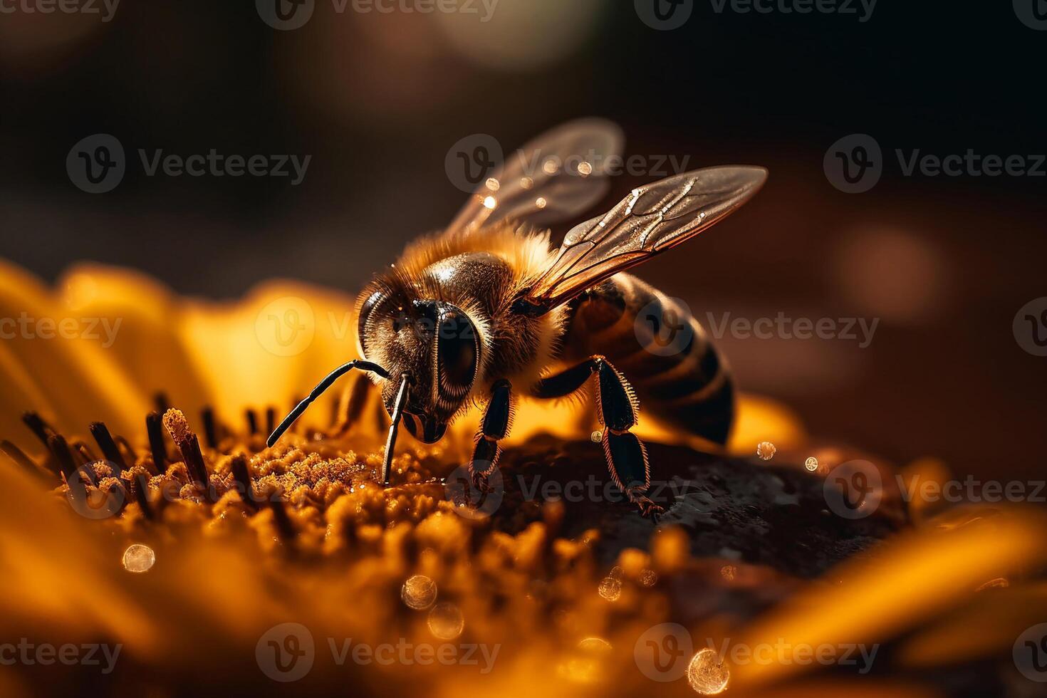 Portrait macro bee AI Generate photo
