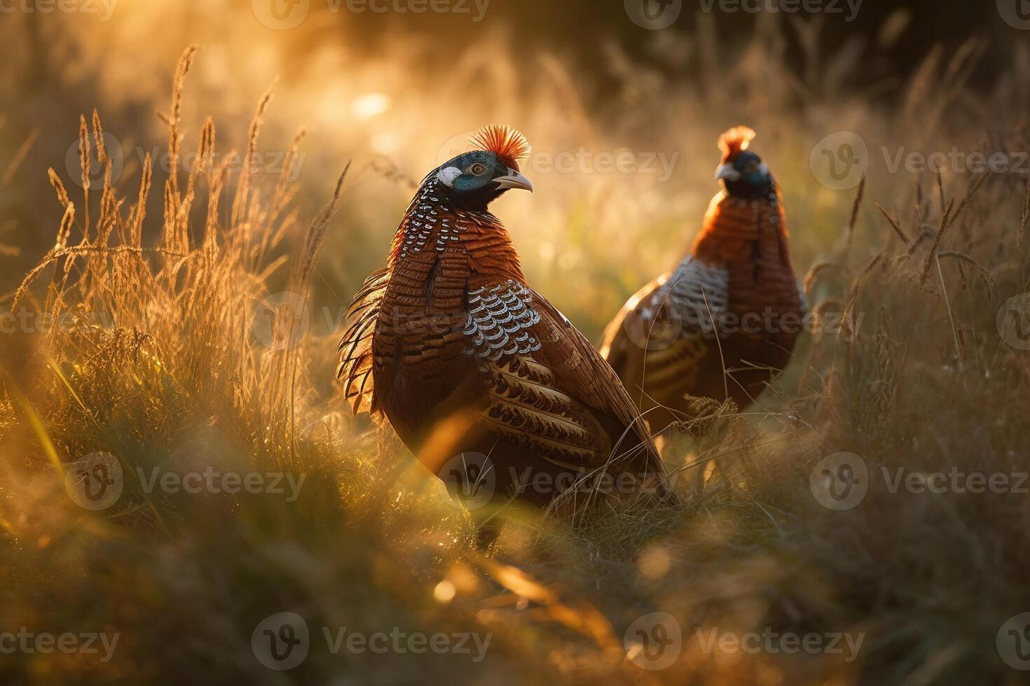 Pheasant on the forest AI Generate photo