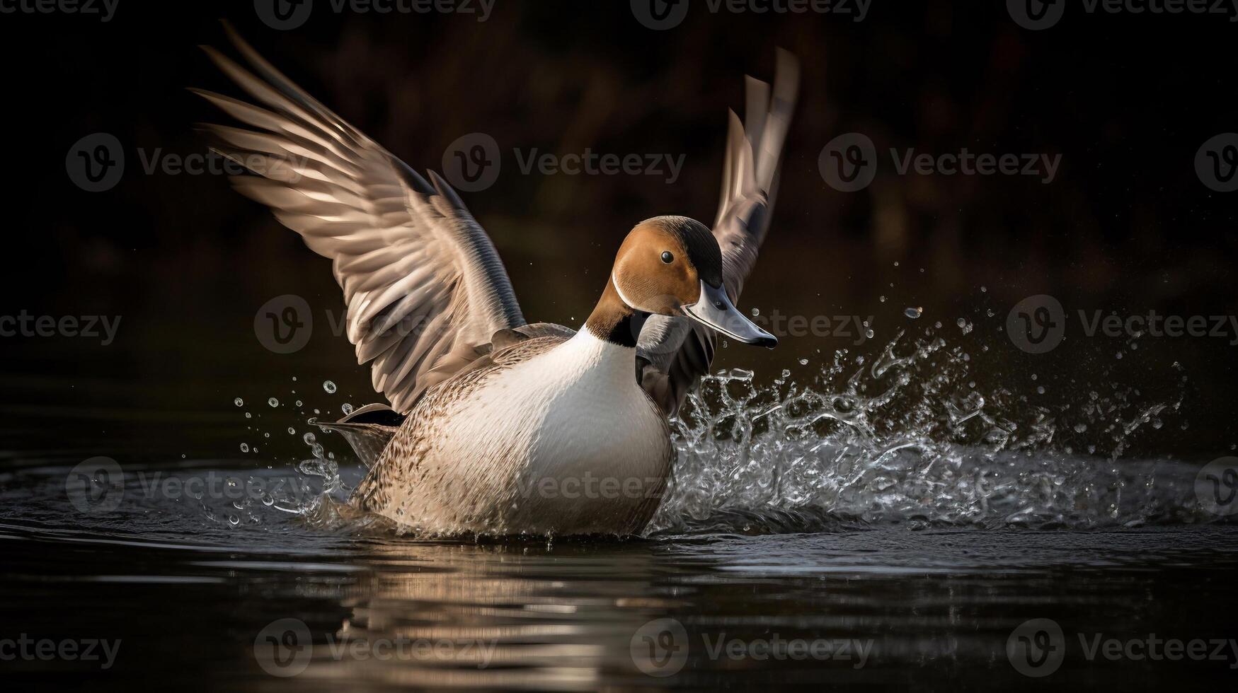 Beautiful duck on the water AI Generate photo