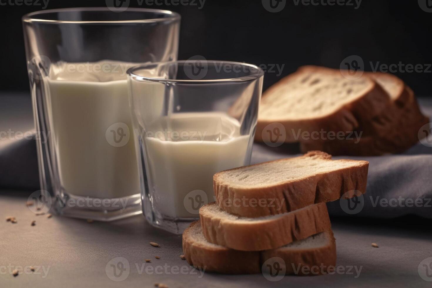 A glass of milk on the table AI Generate photo