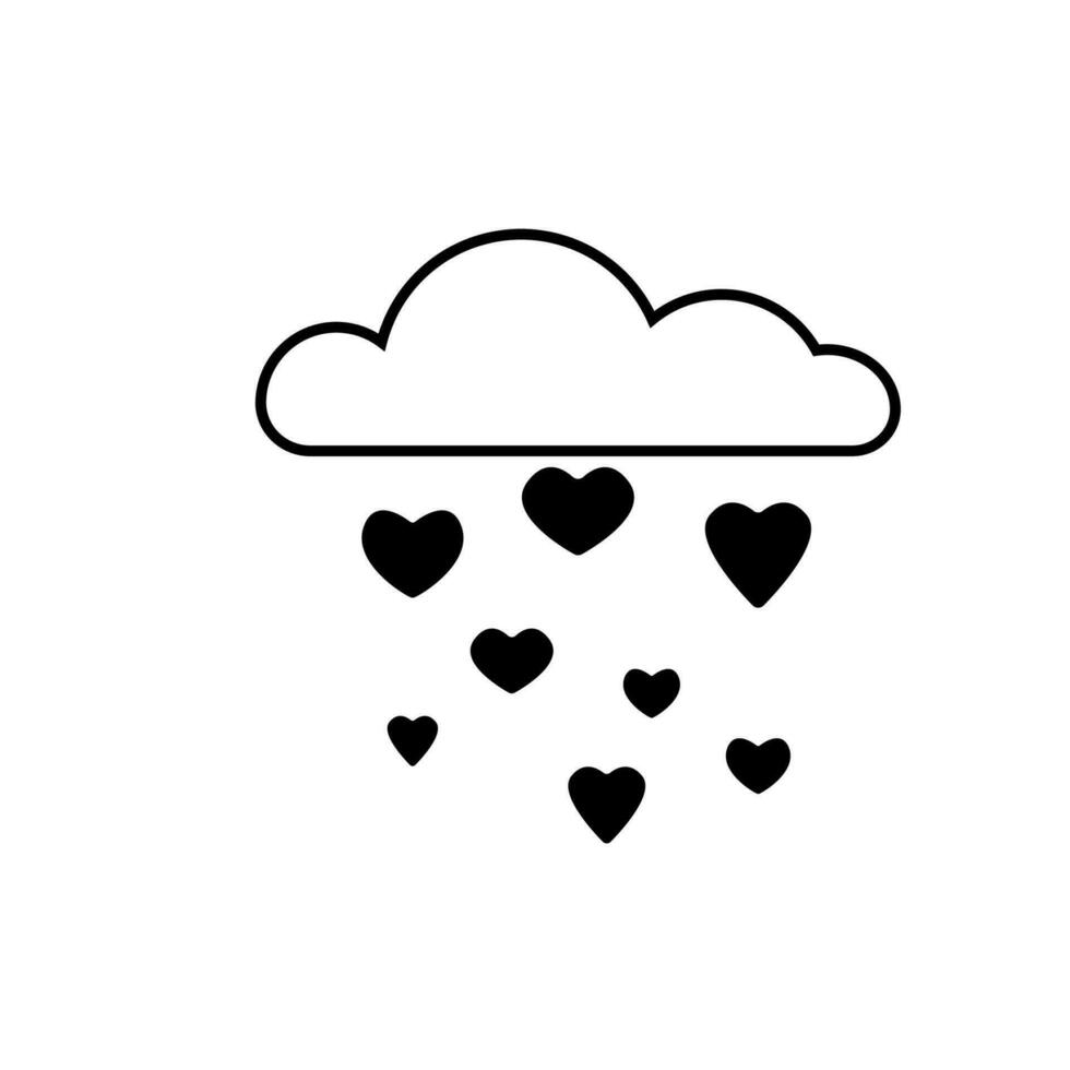cute icon clouds drops hearts romantic and lovely vector background.