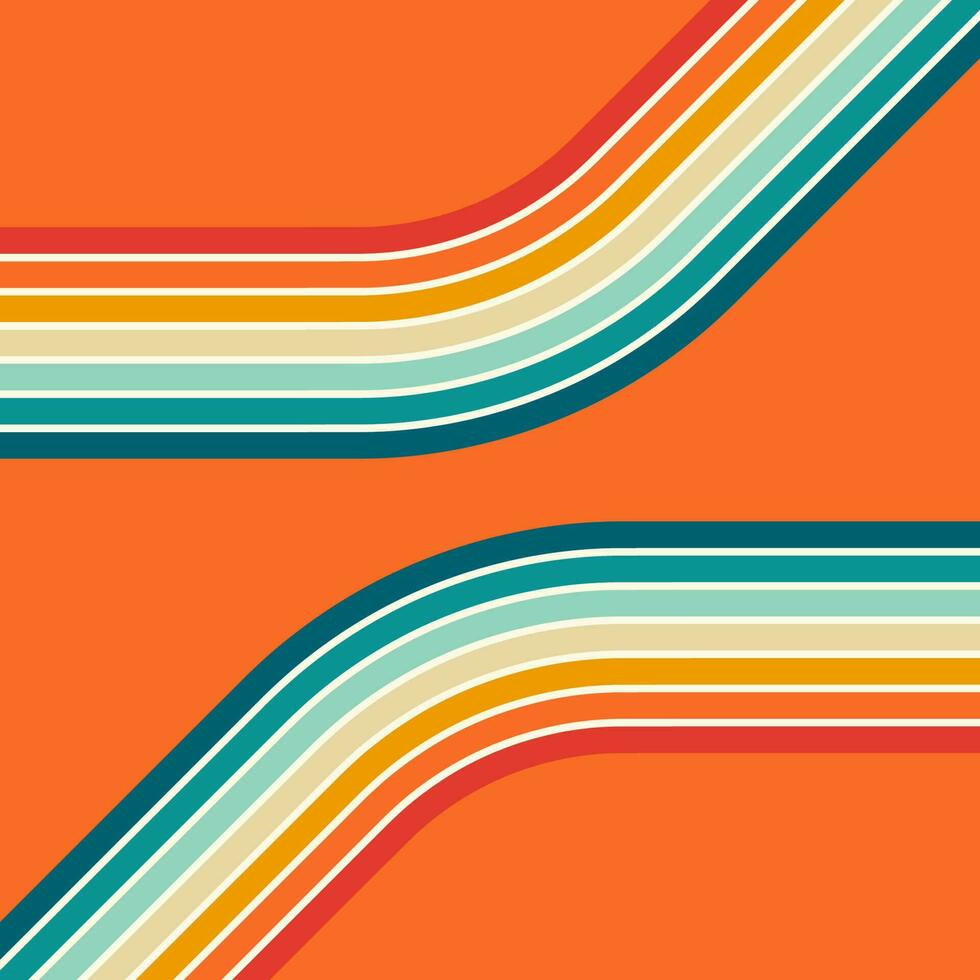 retro vintage 70s style stripes background poster lines. shapes vector design graphic 1970s retro background. abstract stylish 70s era line frame illustration.