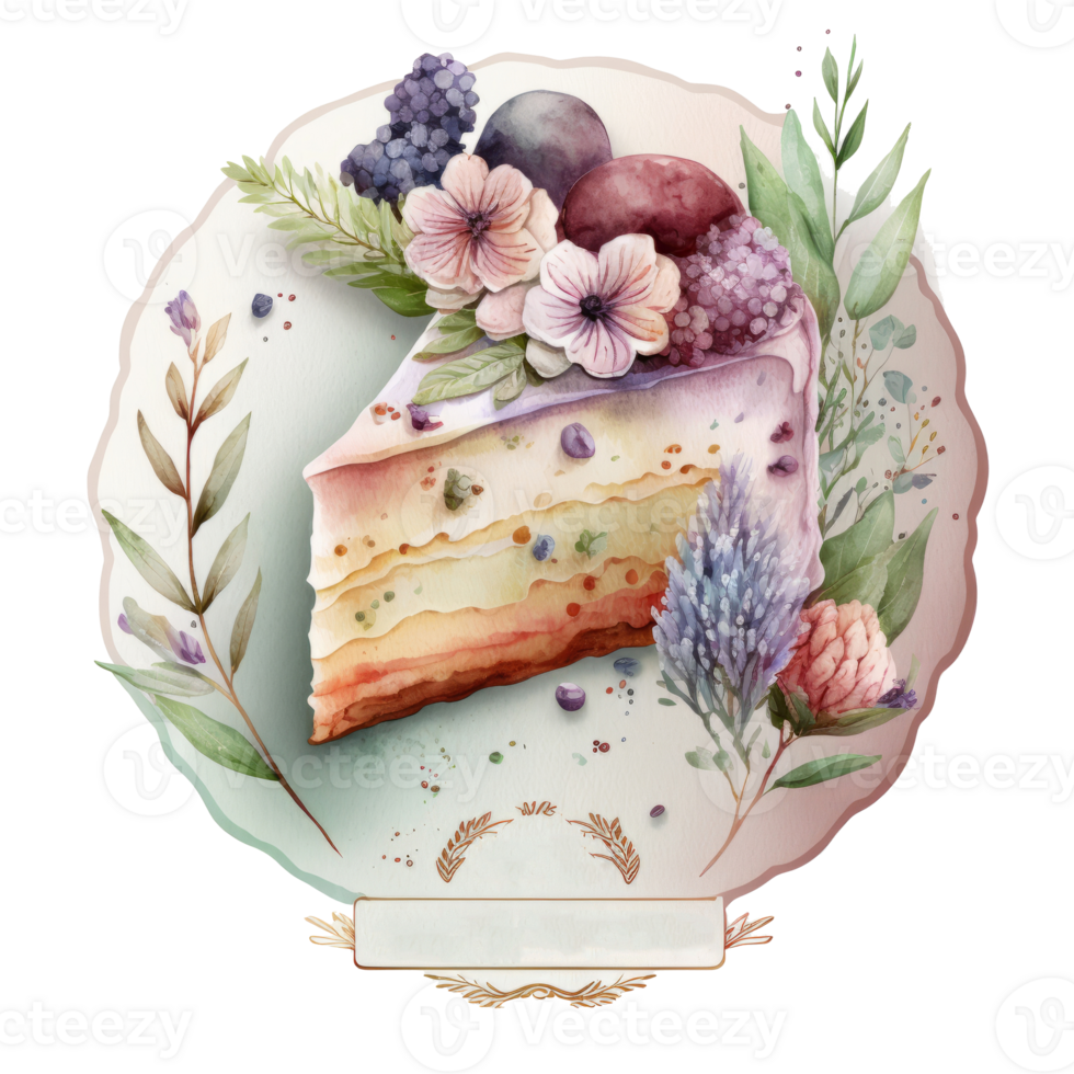 Watercolor cake isolated. Illustration png