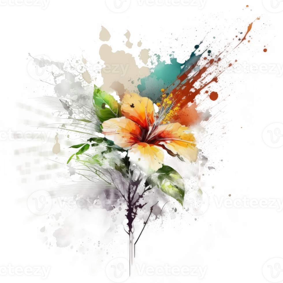 Watercolor flower isolated. Illustration png