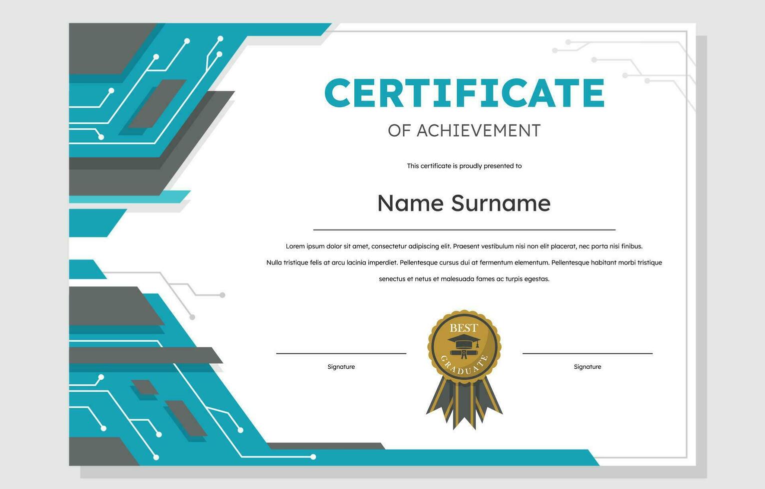 Professional IT Certificate Template vector