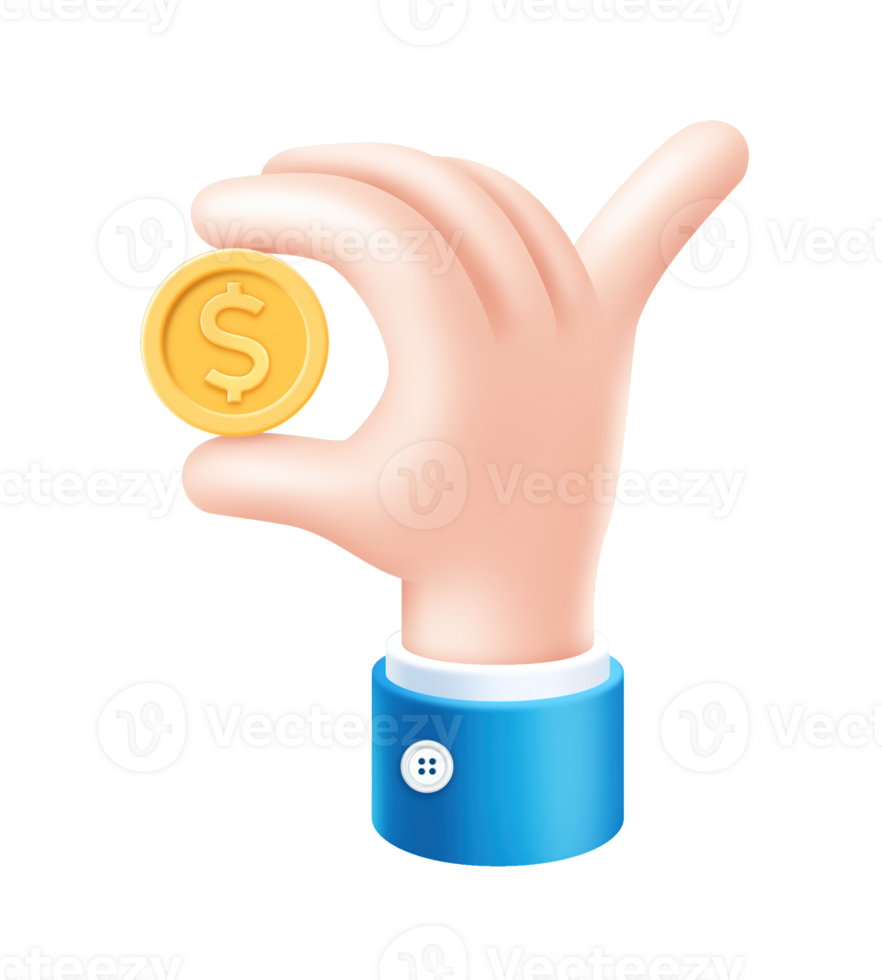 attività commerciale mano con oro moneta cartello simbolo icona png