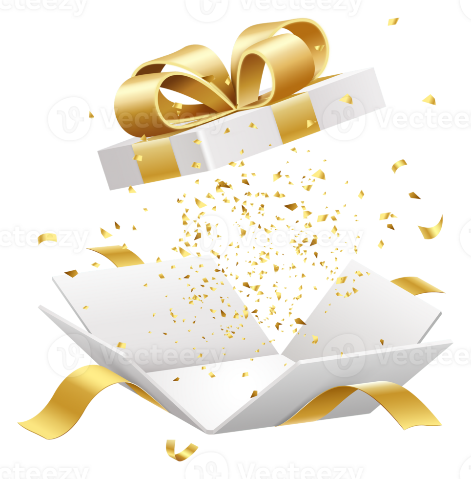 giftbox gold ribbon opening symbol icon png