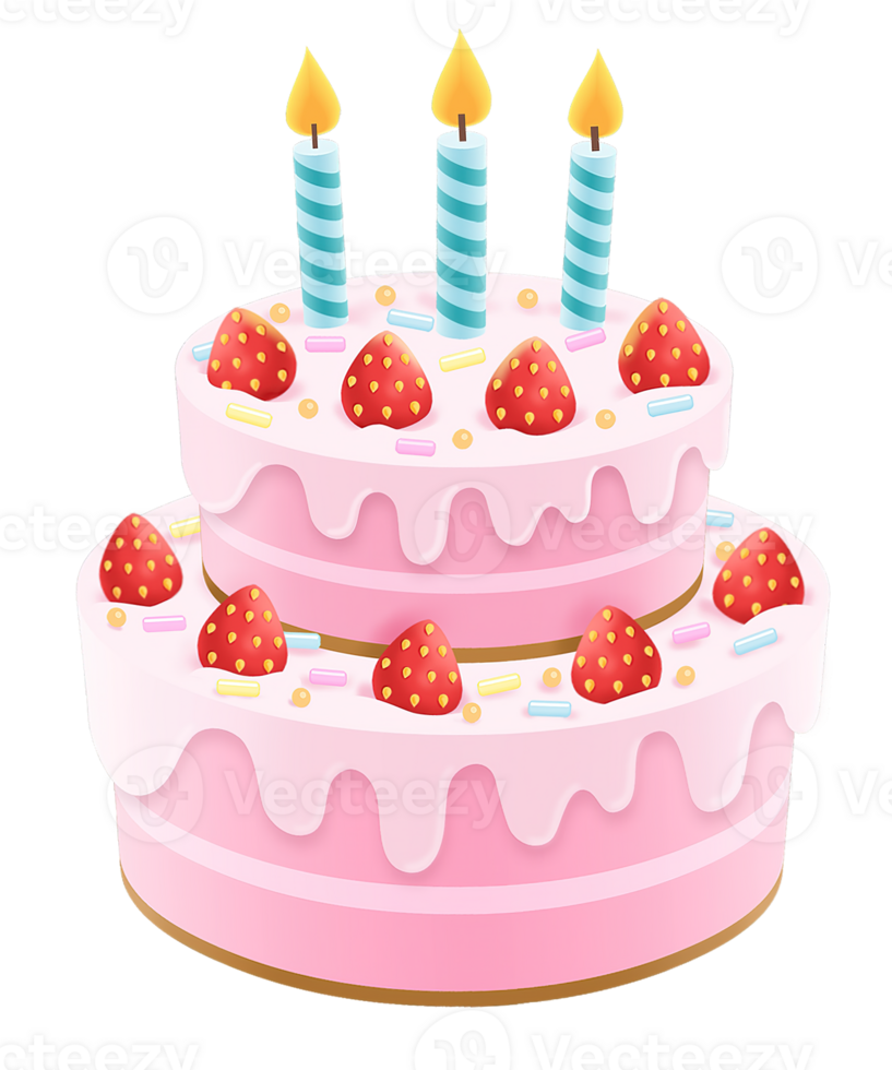 Birthday Cake Cartoon - Bolo Três Andares Desenho Png,Birthday