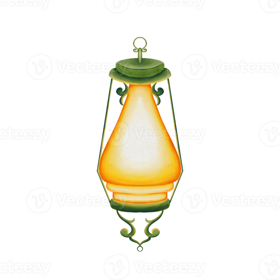 Lantern With Green Frame png