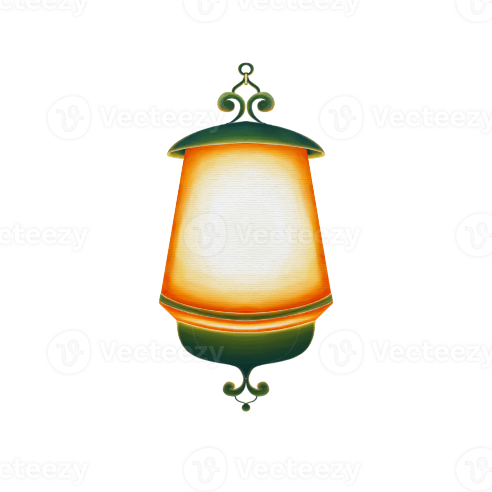 Shining Lantern With Green Frame png