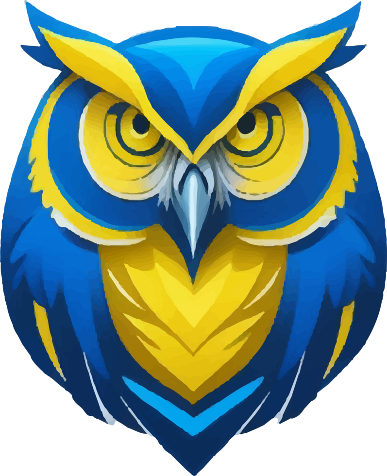 azul búho mascota diseño ai generativo png