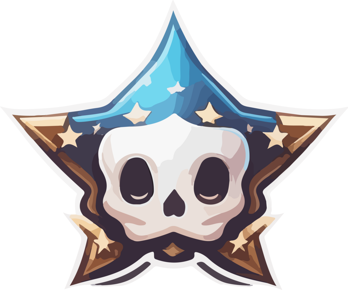 Skeleton Star Logo Mascot Concept png